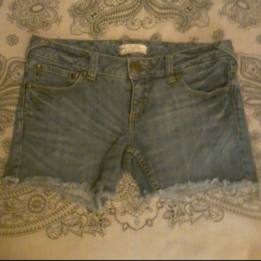 Free People distressed jean shorts